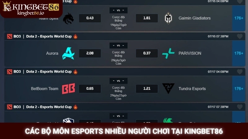 Cá cược Esports Kingbet86 - Tỷ lệ kèo LOL, CSGO hot nhất 2 Các bộ môn Esports nhiều người chơi tại Kingbet86
